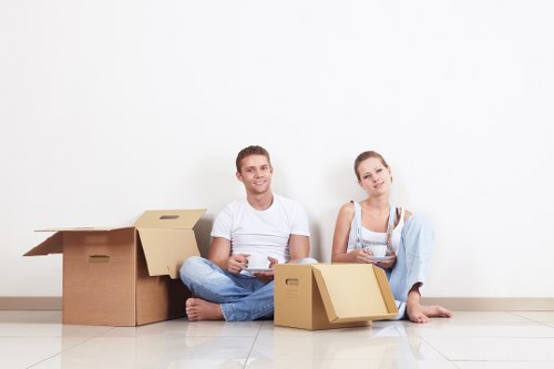 Packed student flat ready for a move in Shepherds Bush