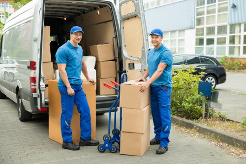 Local removals team handling student belongings in West London