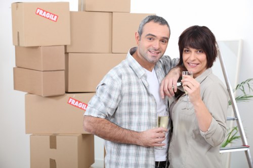 Packing and loading household items for a west London removal